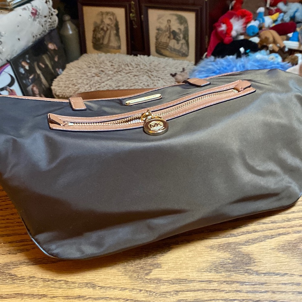 Two tone brown Michael kor handbag
